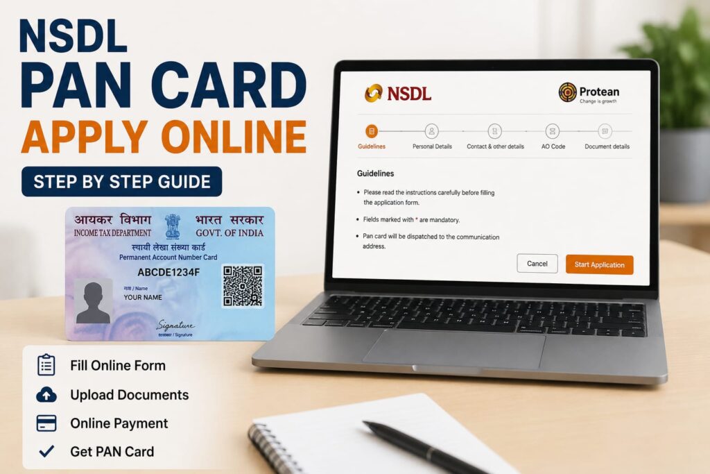 Nsdl PAN Card Apply Online 2026 How to Apply PAN card Online NSDL NSDL PAN Card Application Process Step by step