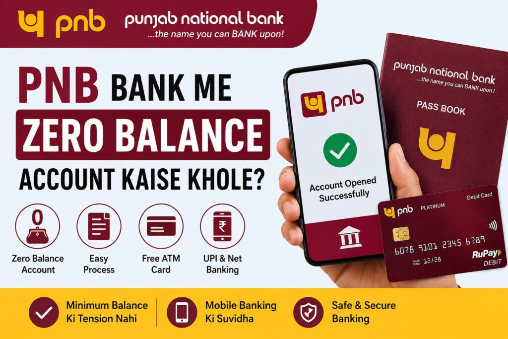 PNB Zero Balance Account Kaise Khole 2026