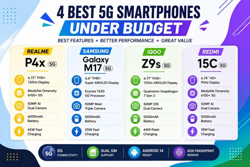 Best 5G Mobile Phones Under ₹20,000 In India [2026]- Top Budget Smartphones