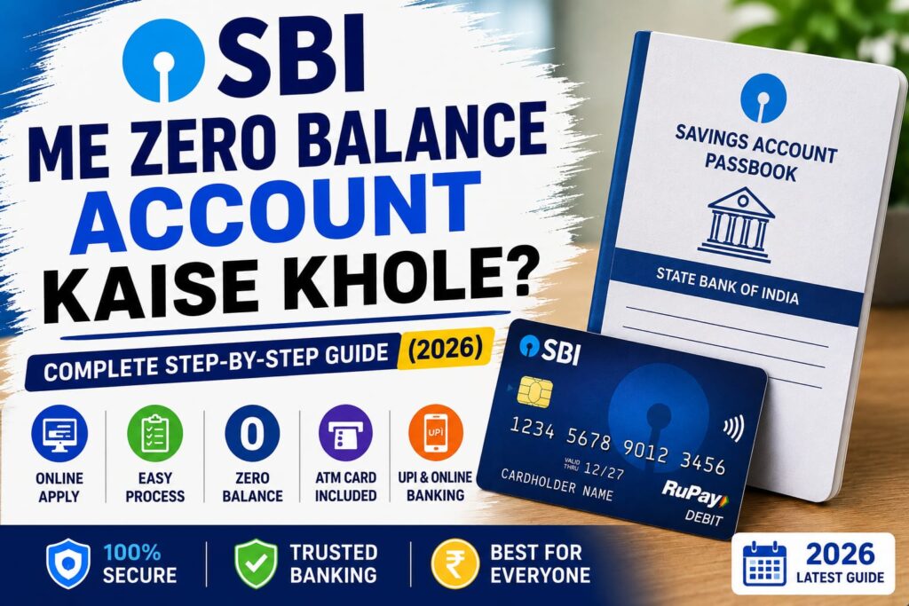 SBI Me Zero Balance Account Kaise Khole Complete Step-by-Step Guide 2026