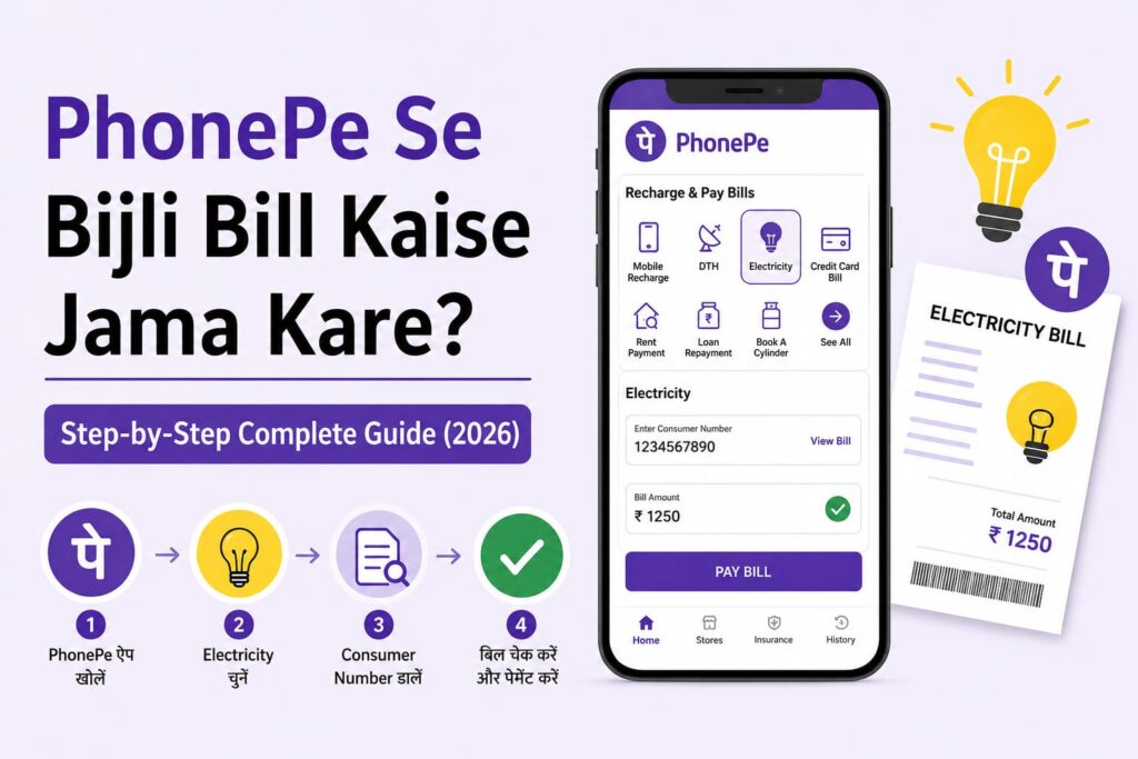 PhonePe Se Bijli Bill Kaise Jama Kare 2026 – Online Electricity Bill Payment Guide